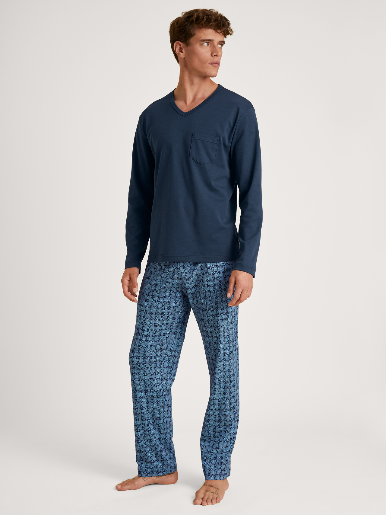 CALIDA Relax Streamline 2 Pyjama, langfür Herren, S, Blau, Für Klassik-Design Liebhaber