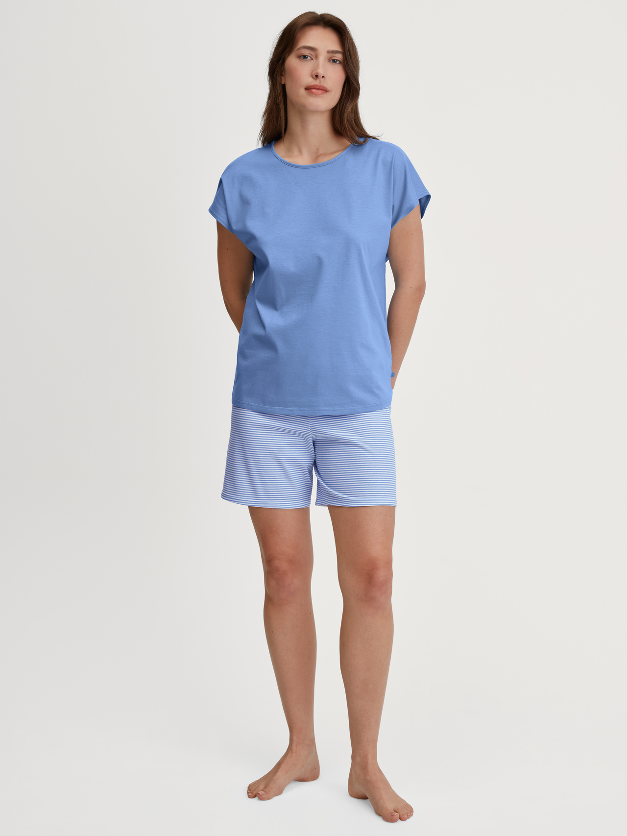 CALIDA Lovely Nights Kurz-Pyjamafür Damen, M, Blau, Verliebt in erholsame Nächte in hochwertiger Qualität