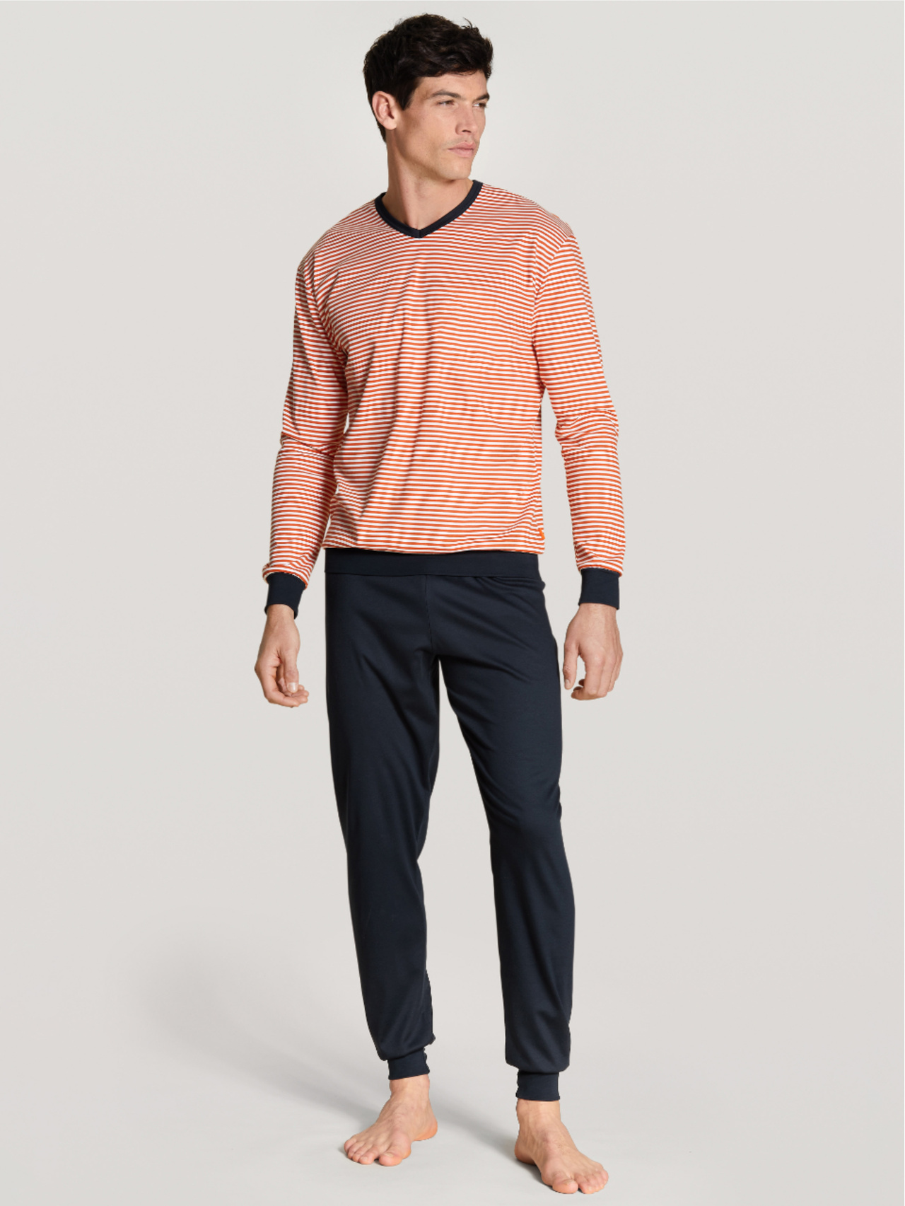 CALIDA Nightwear Xtra Bündchen-Pyjamafür Herren, XXL, Rot, Natürlich, weich & komfortabel – für erholsame Nächte