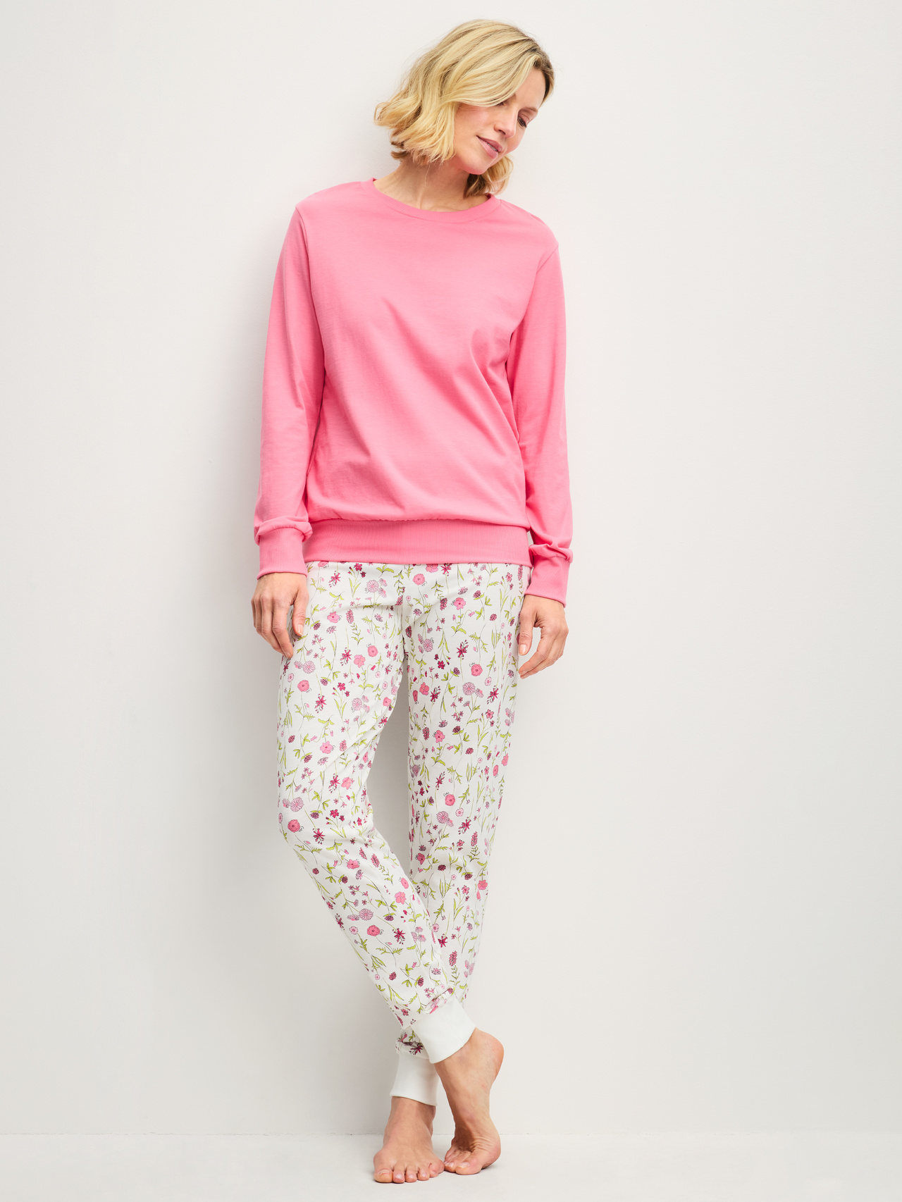 CALIDA Cotton Special Bündchen-Pyjamafür Damen, S, Rosa, 100% weiche Baumwolle – 100% Liebe