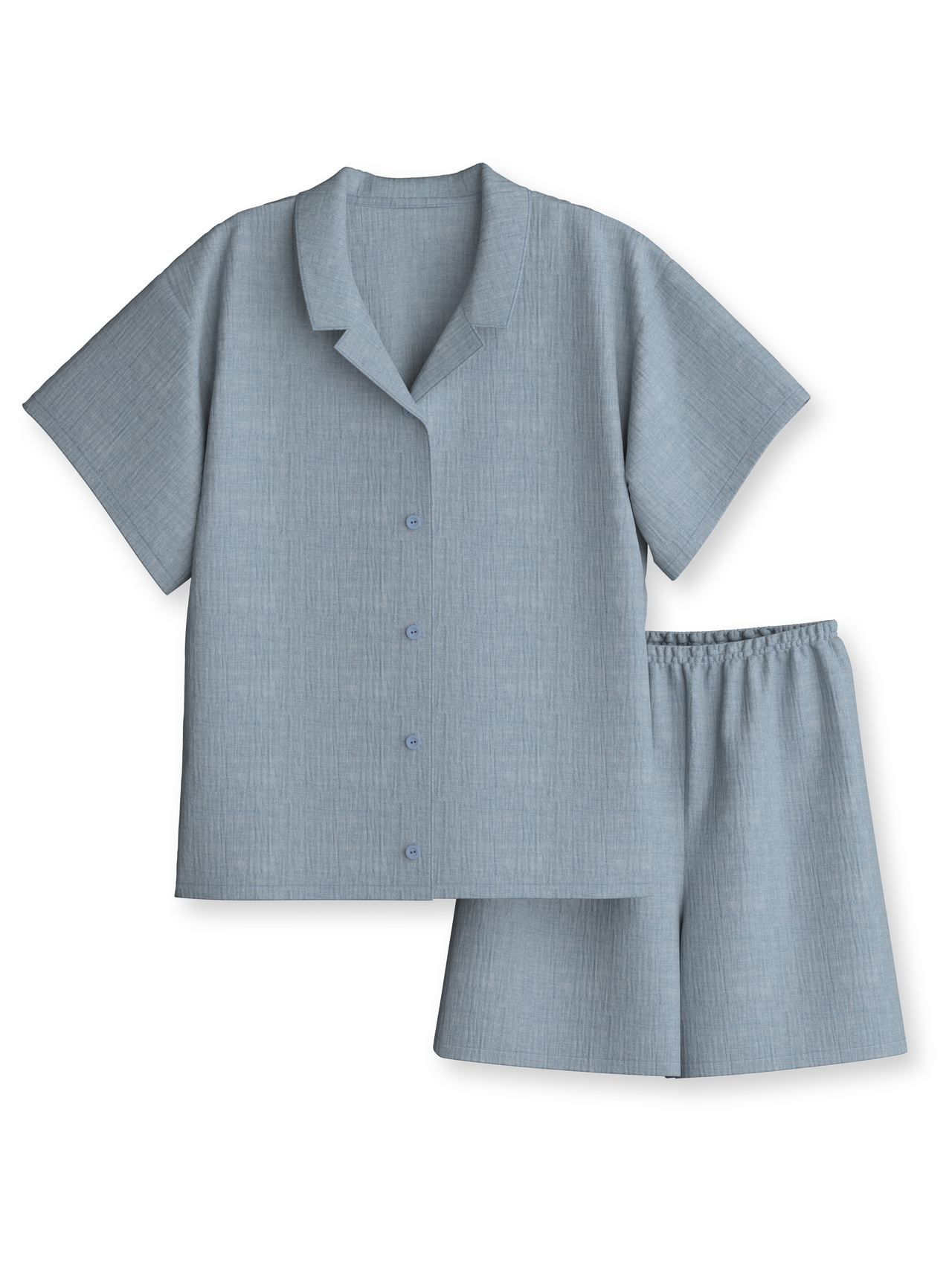CALIDA Kids Sleep Kurz-Pyjama mit Knöpfenfür Kinder, 128, Blau, Höchste Qualität für besten Tragekomfort