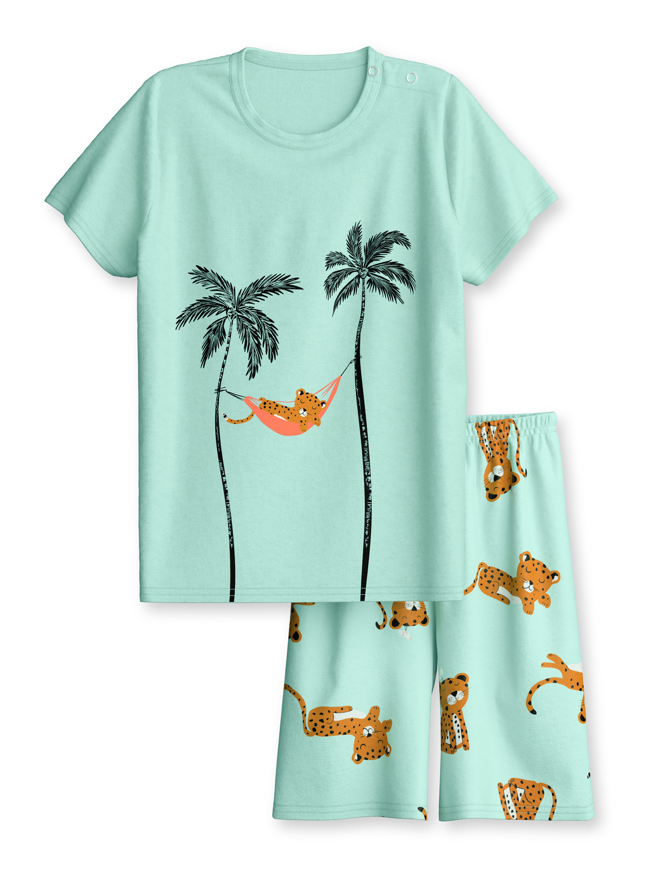 CALIDA Toddlers Animals Kurz-Pyjamafür Kinder, 80, Grün, Höchste Qualität für besten Tragekomfort