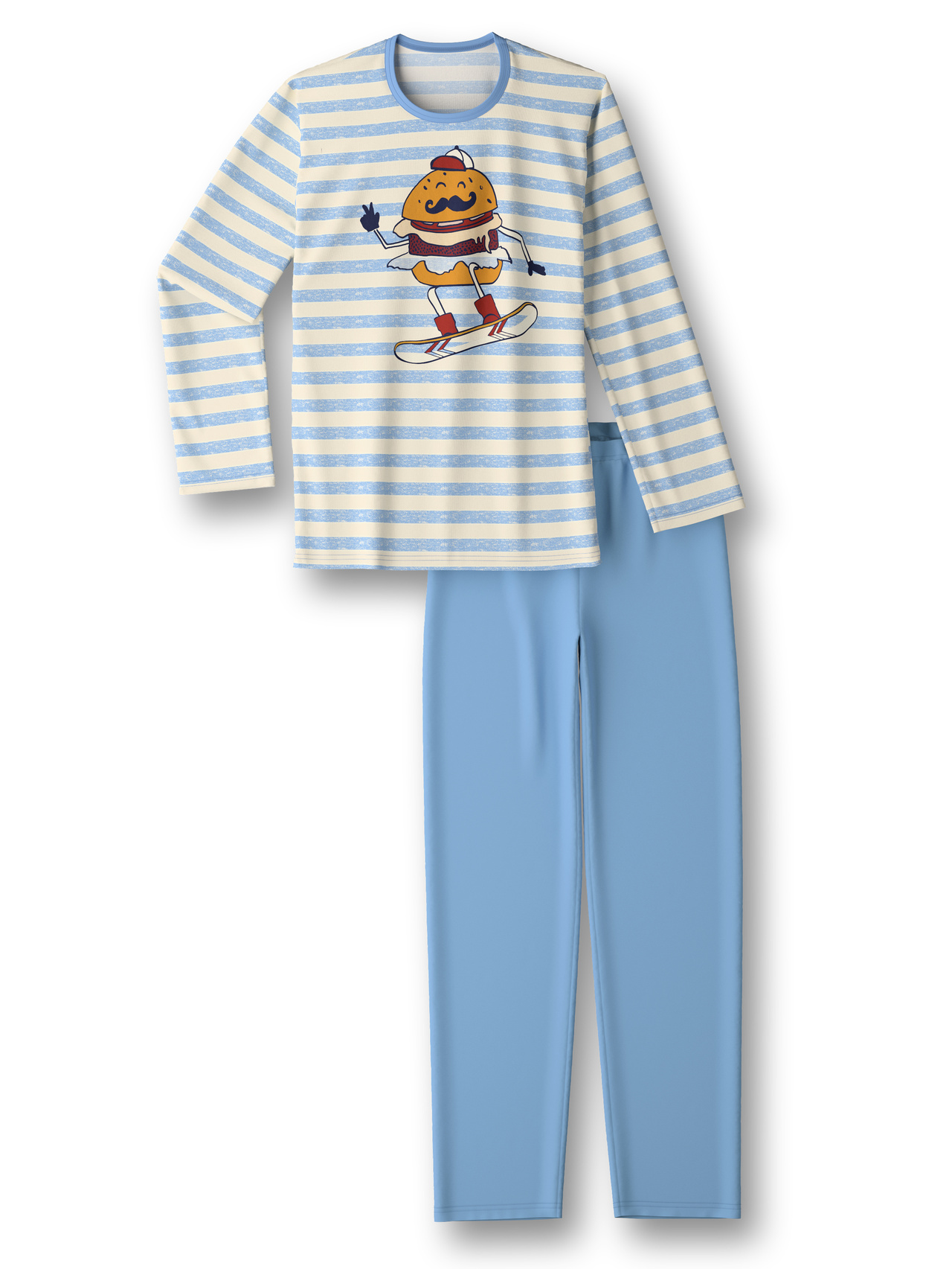 CALIDA Kids Stripes Jungen Pyjamafür Kinder, 128, Blau, Höchste Qualität für besten Tragekomfort
