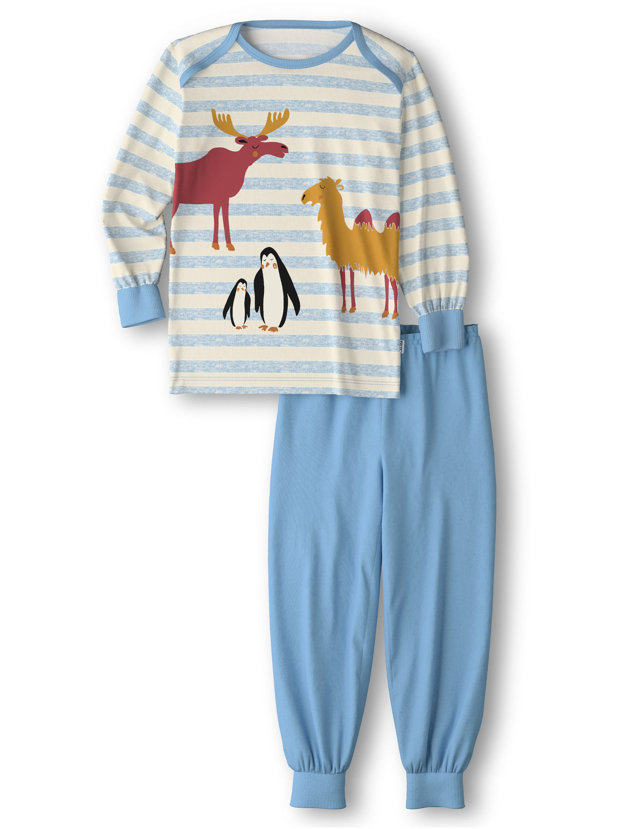 CALIDA Toddlers Animals Kinder Bündchen-Pyjamafür Kinder, 80, Blau, Höchste Qualität für besten Tragekomfort