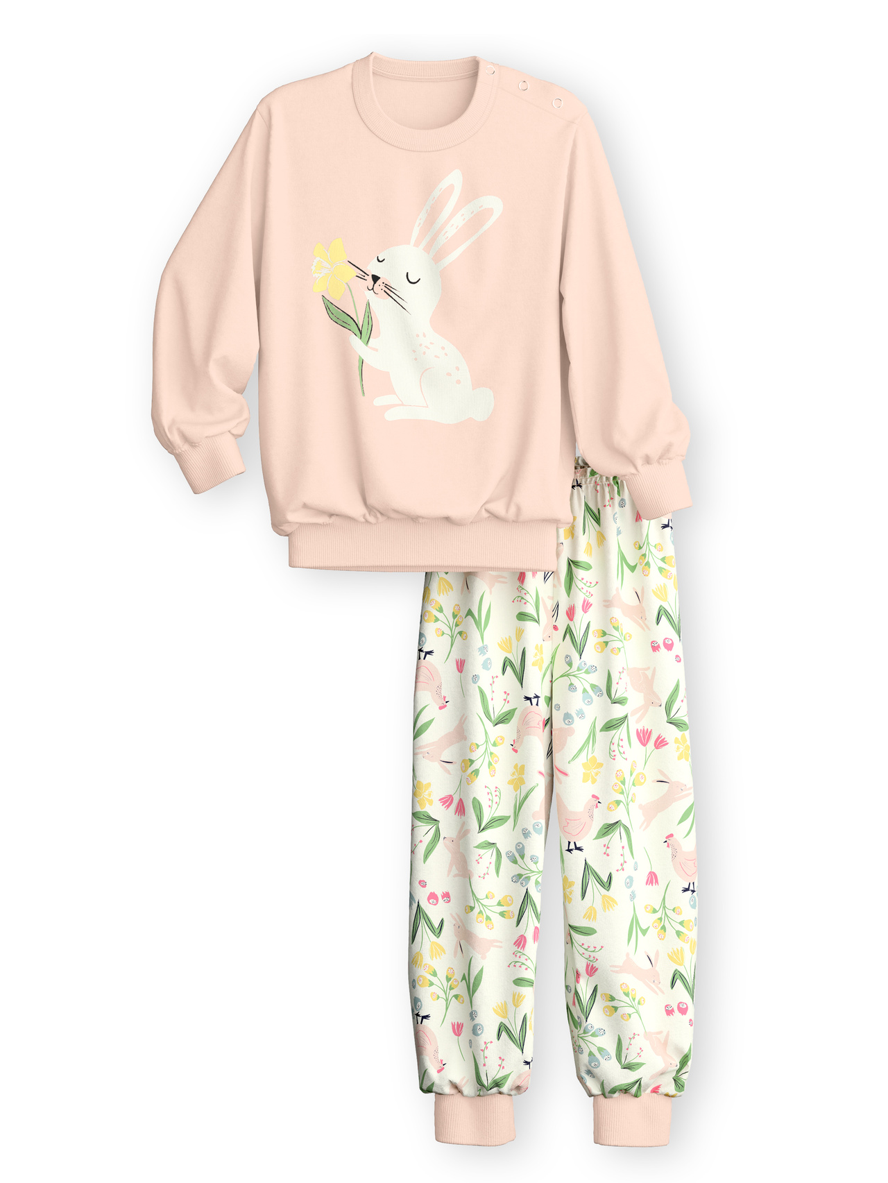 CALIDA Toddlers Easter Bündchen-Pyjamafür Kinder, 116, Rosa, Höchste Qualität für besten Tragekomfort