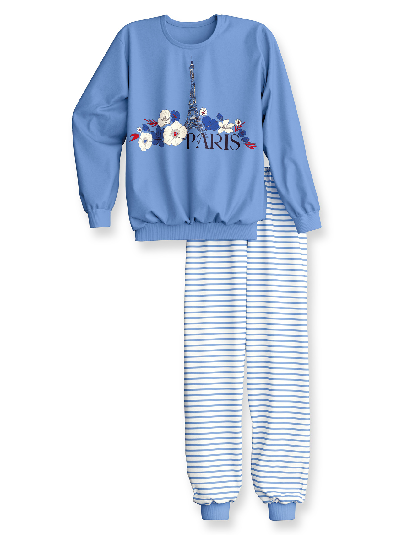 CALIDA Kids Stripes Bündchen-Pyjamafür Kinder, 164, Violett, Höchste Qualität für besten Tragekomfort