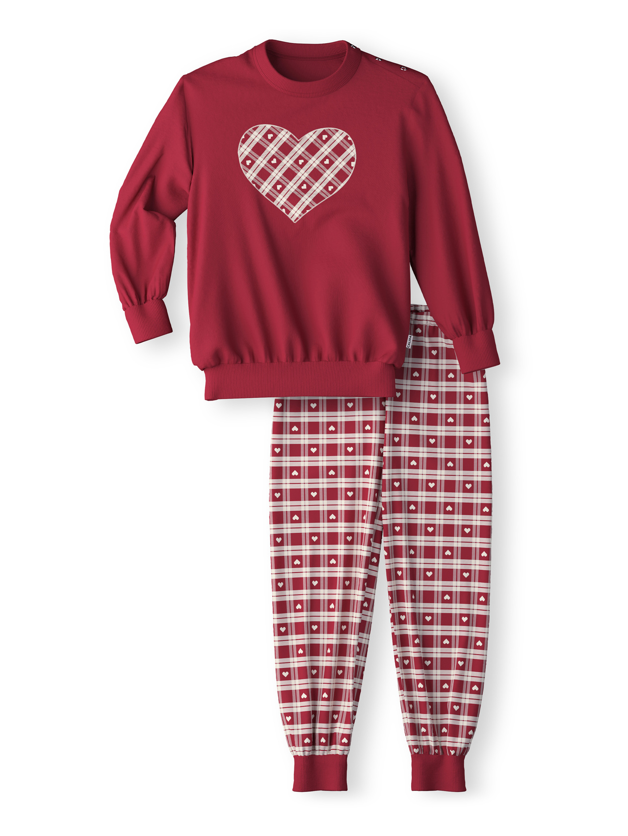 CALIDA Family & Friends Kinder Bündchen-Pyjamafür Kinder, 116, Rot, Höchste Qualität für besten Tragekomfort