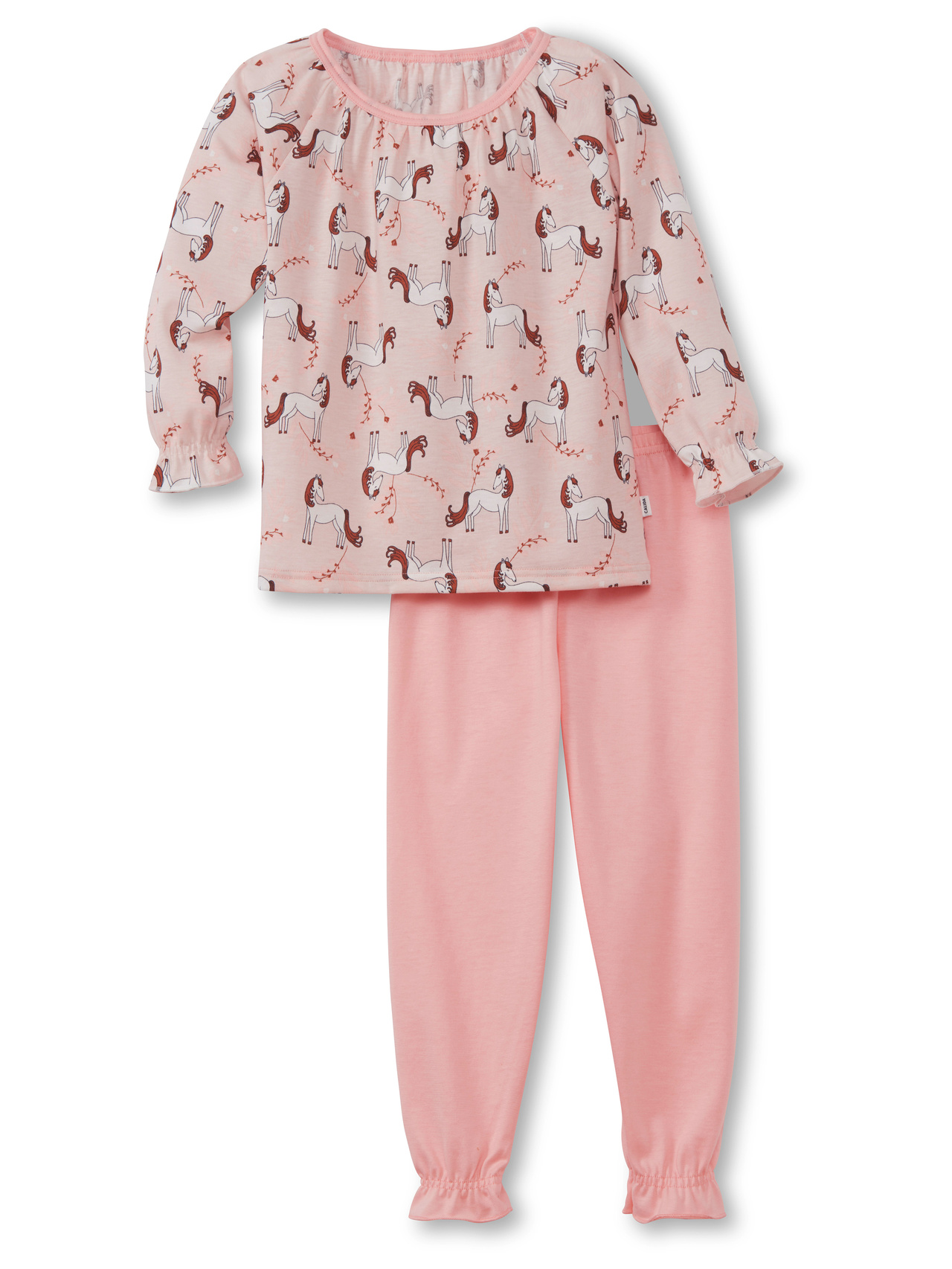 CALIDA Toddlers Horse Kinder Bündchen-Pyjamafür Kinder, 80, Rosa, Pferdemädchen