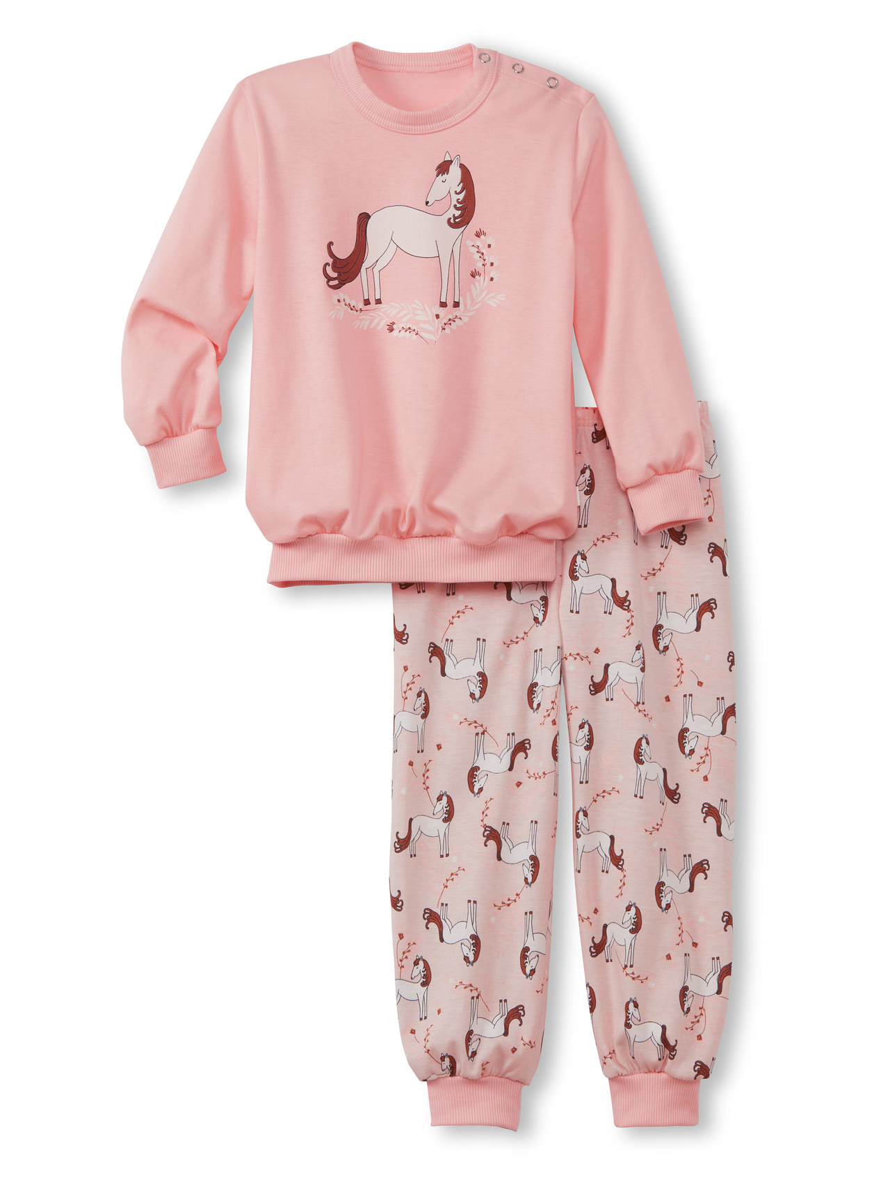 CALIDA Toddlers Horse Kinder Bündchen-Pyjamafür Kinder, 80, Rosa, Pferdemädchen