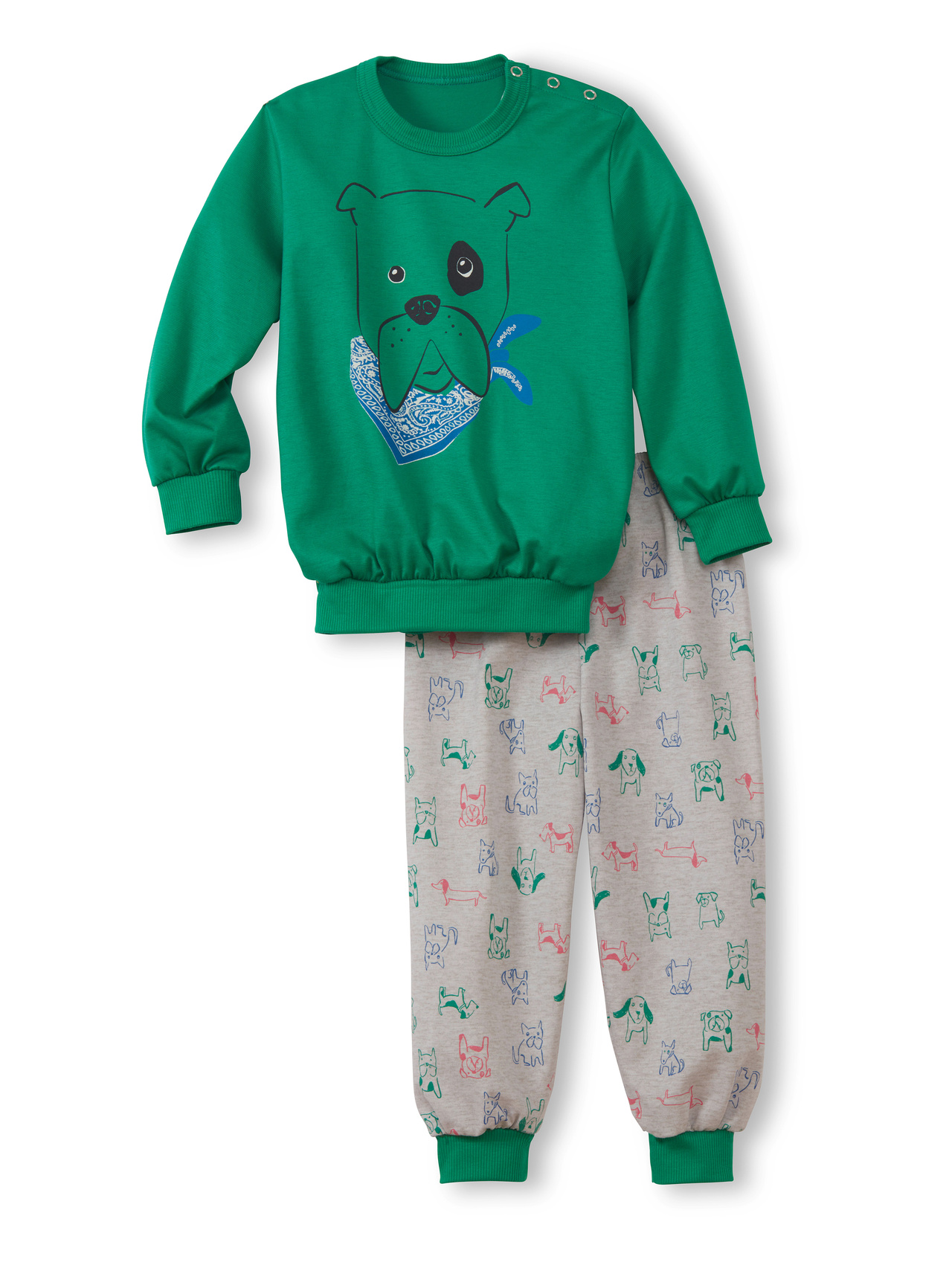 CALIDA Toddlers Puppy Kinder Bündchen-Pyjamafür Kinder, 80, Grün, Sweet Dreams little Puppy