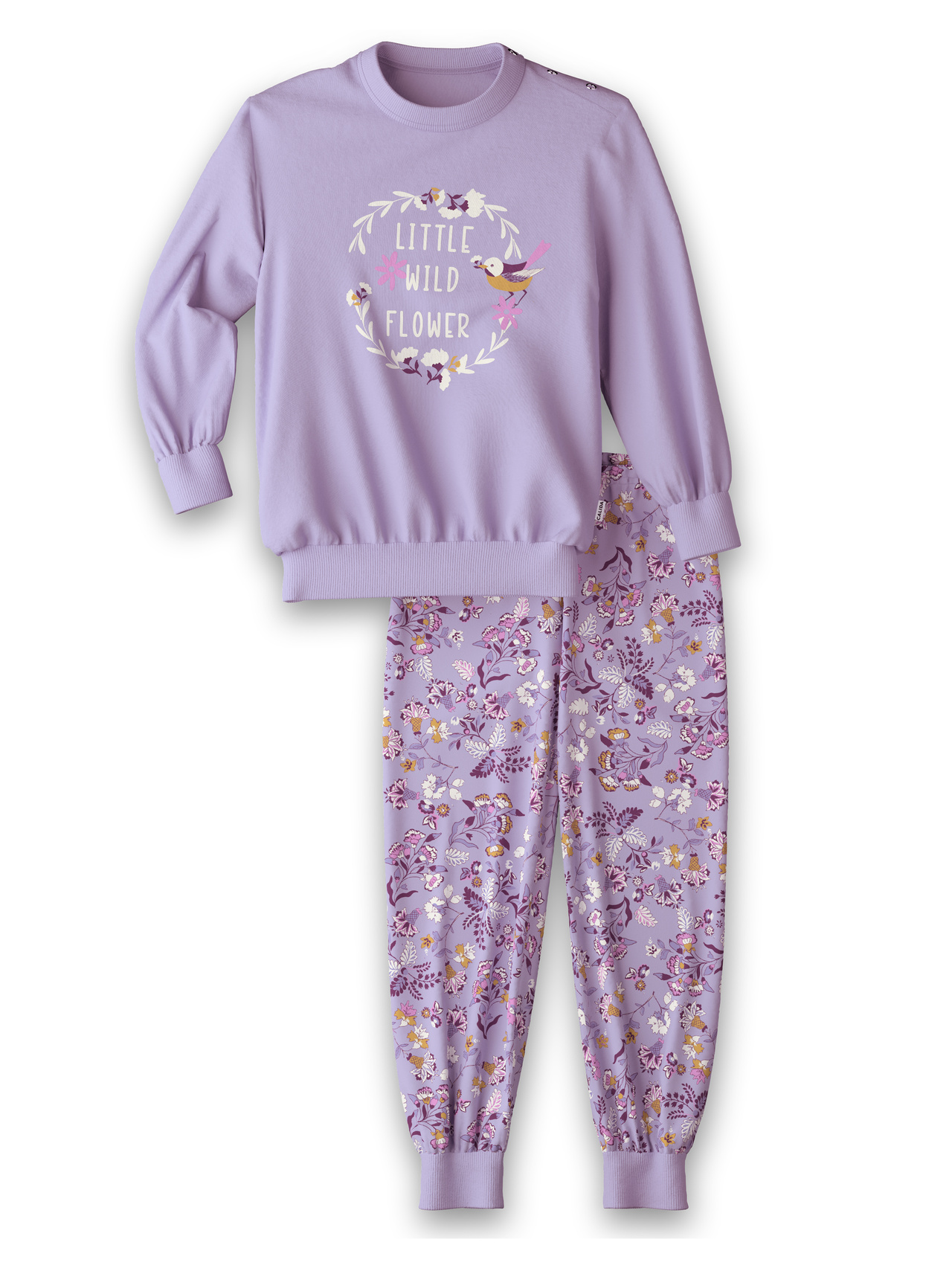 CALIDA Toddlers Botanic Kinder Bündchen-Pyjamafür Kinder, 104, Violett, Höchste Qualität für besten Tragekomfort
