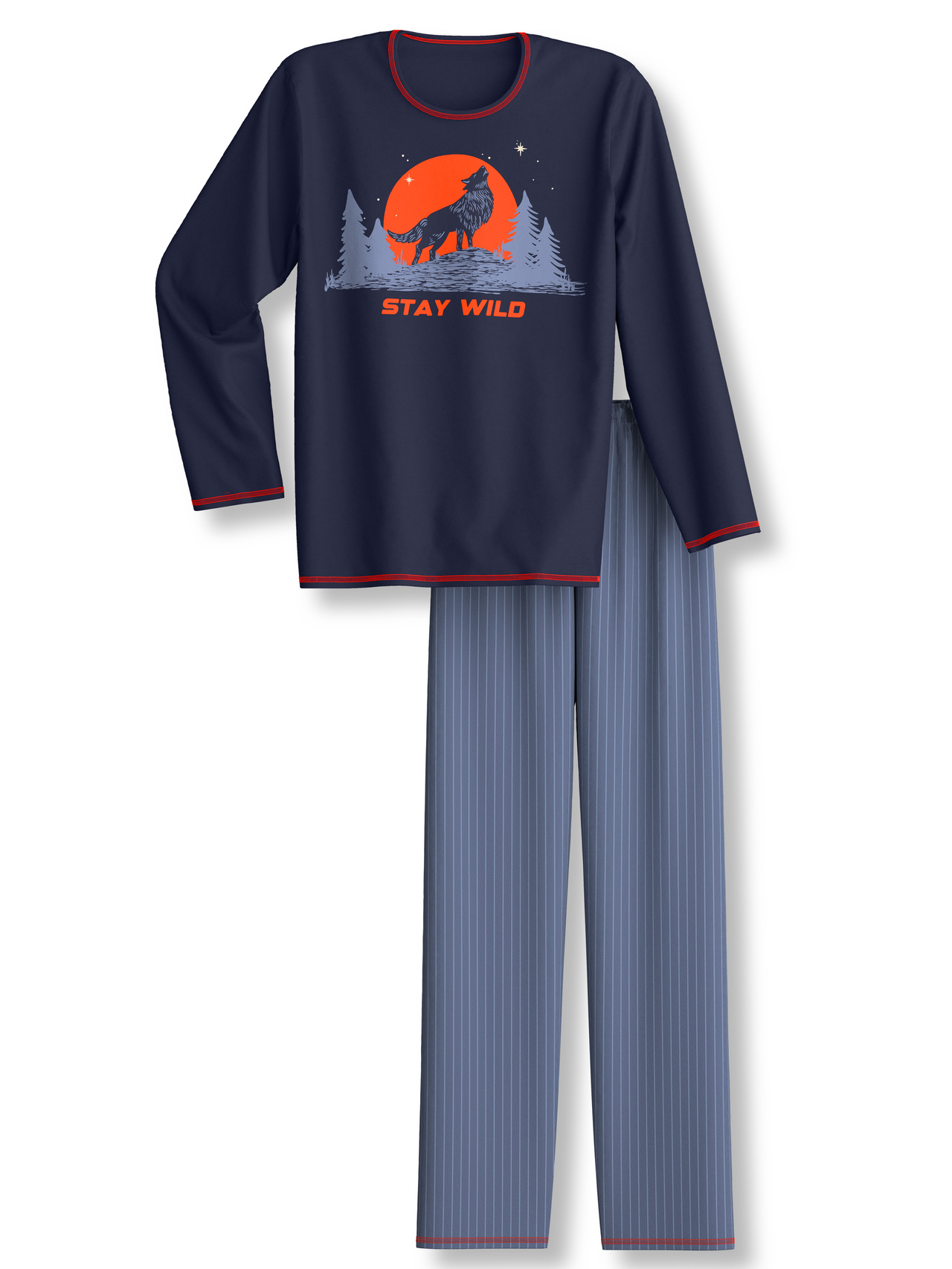 CALIDA Kids Outdoor Pyjama, langfür Kinder, 140, Blau, Höchste Qualität für besten Tragekomfort