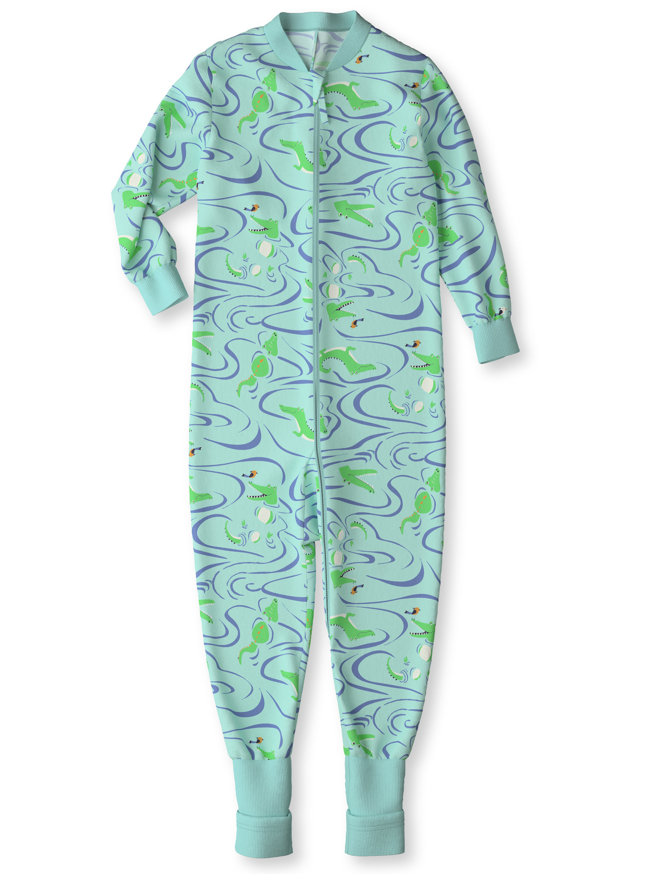 CALIDA Toddlers Crocodile Jumpsuit aus reiner Bio-Baumwollefür Kinder, 104, Grün, Höchste Qualität für besten Tragekomfort