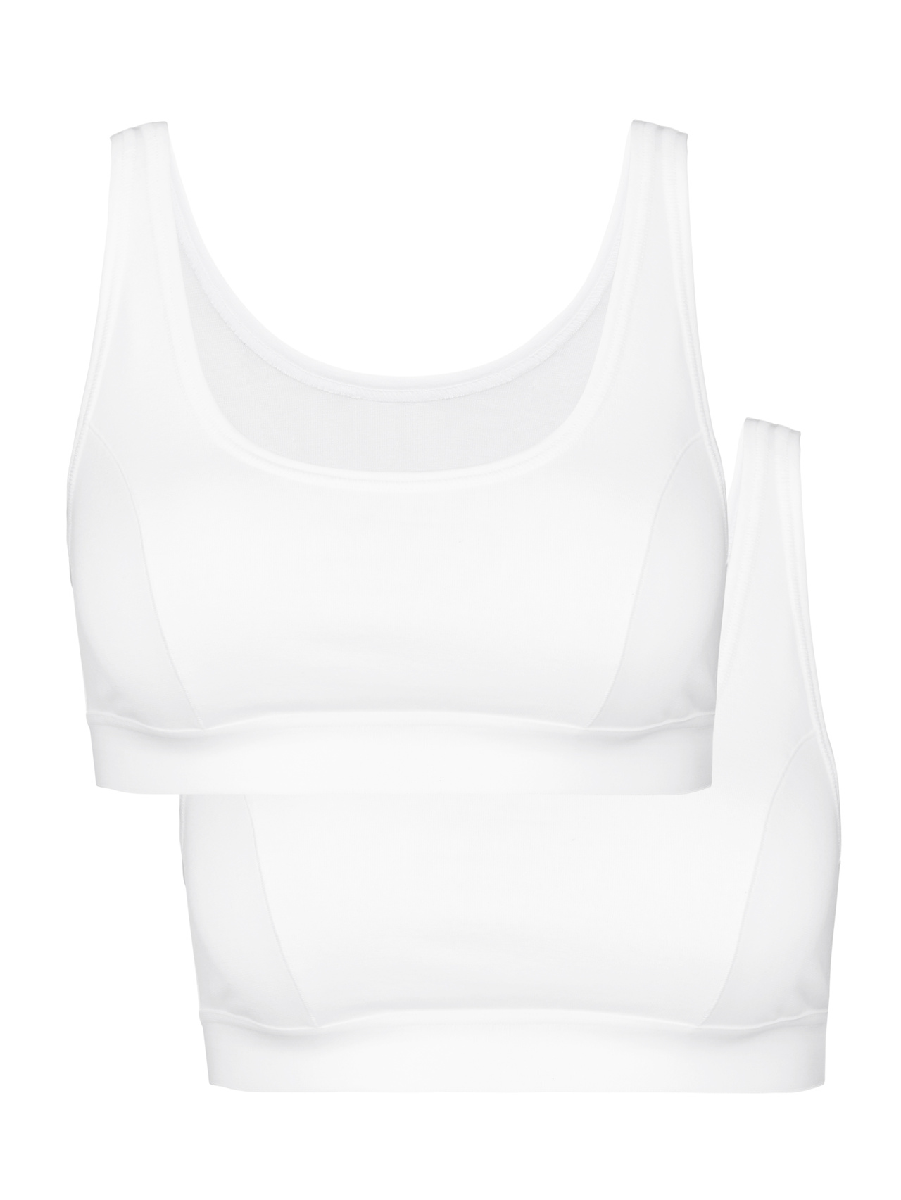 CALIDA Benefit Women Bustier, 2-Pack for Women, S, White