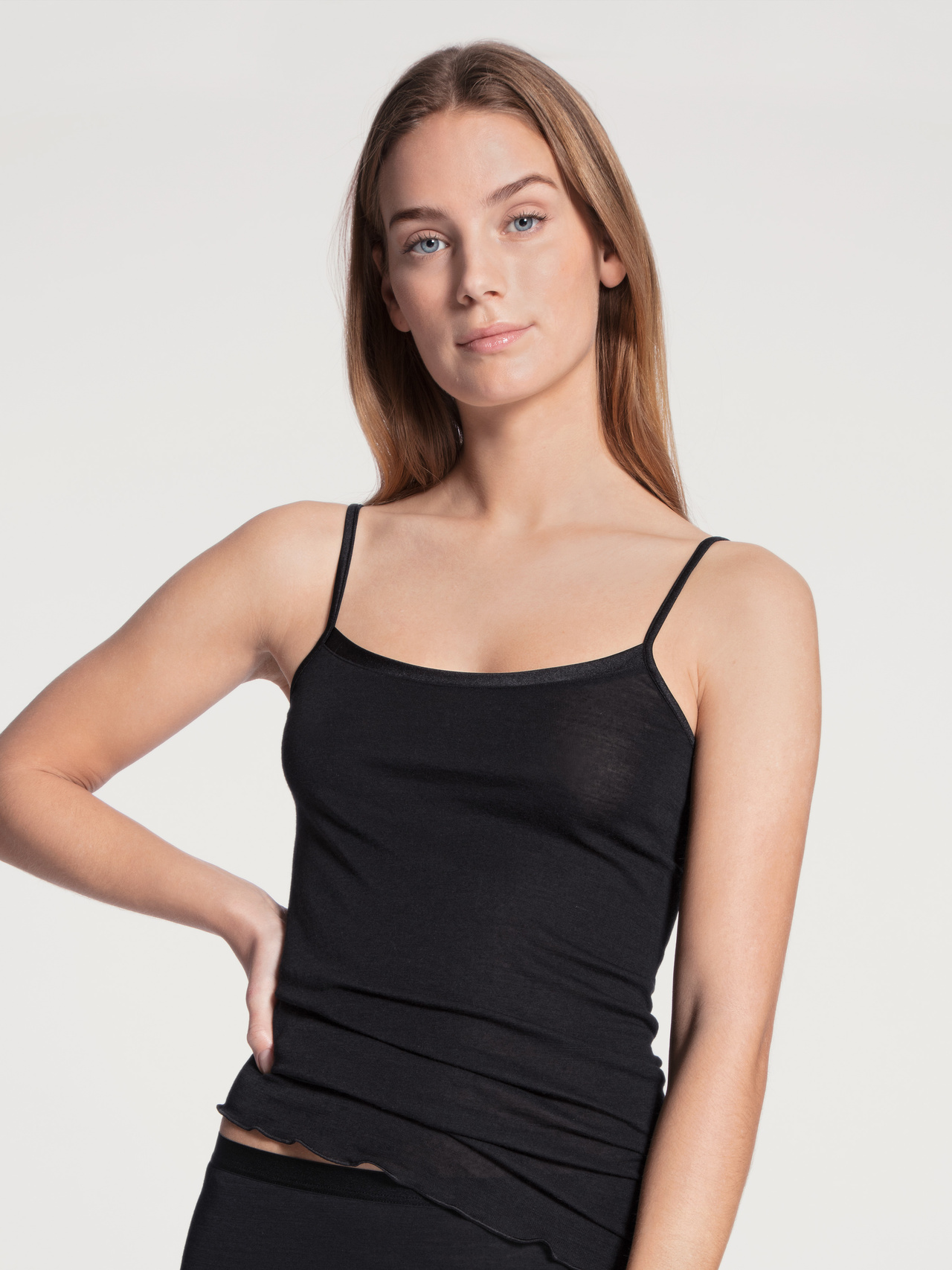 CALIDA True Confidence Spaghetti top for Women, XS, Black