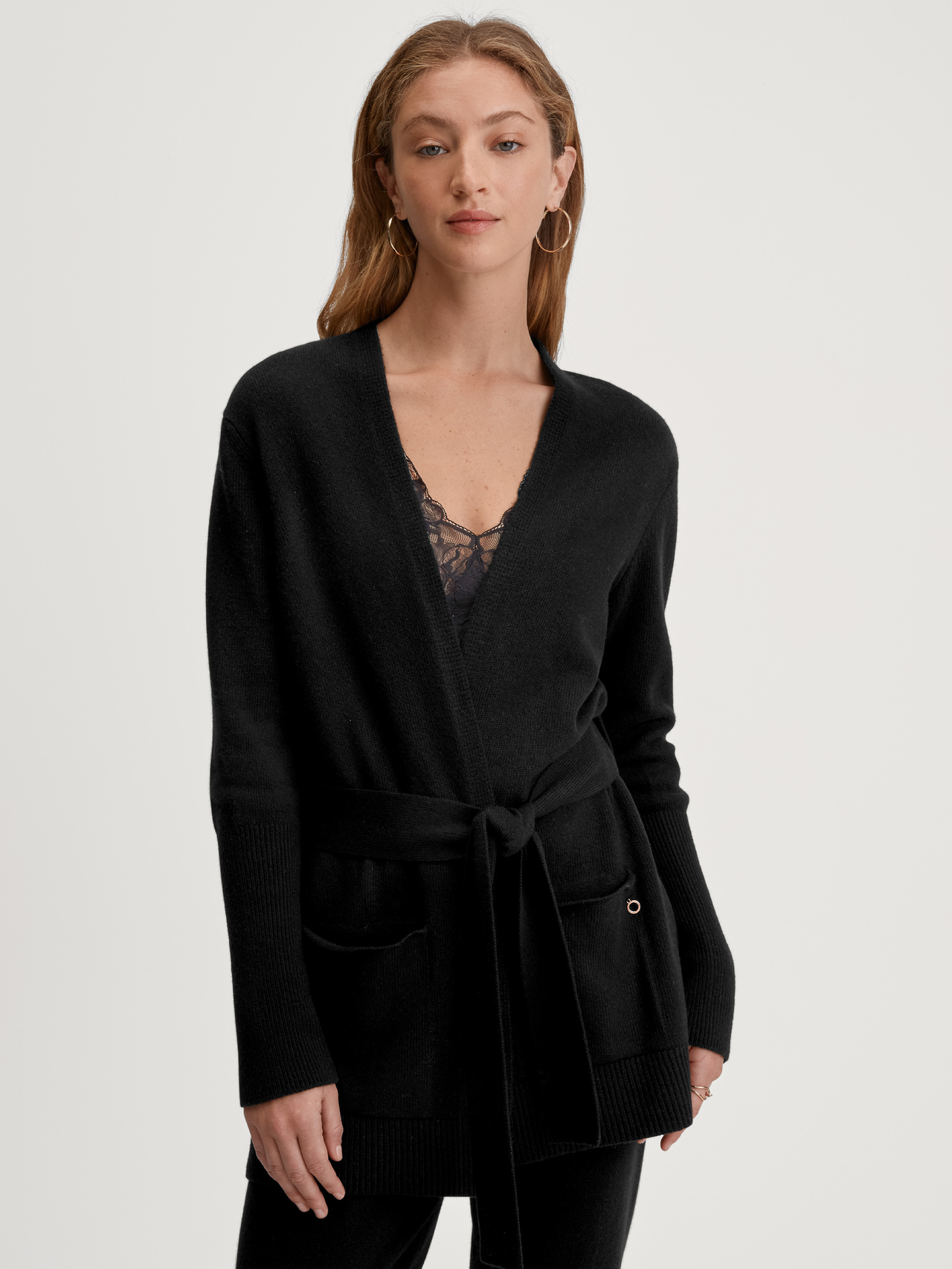 CALIDA The Cosy Collection Cardigan made of merino wool for Women, S, Black