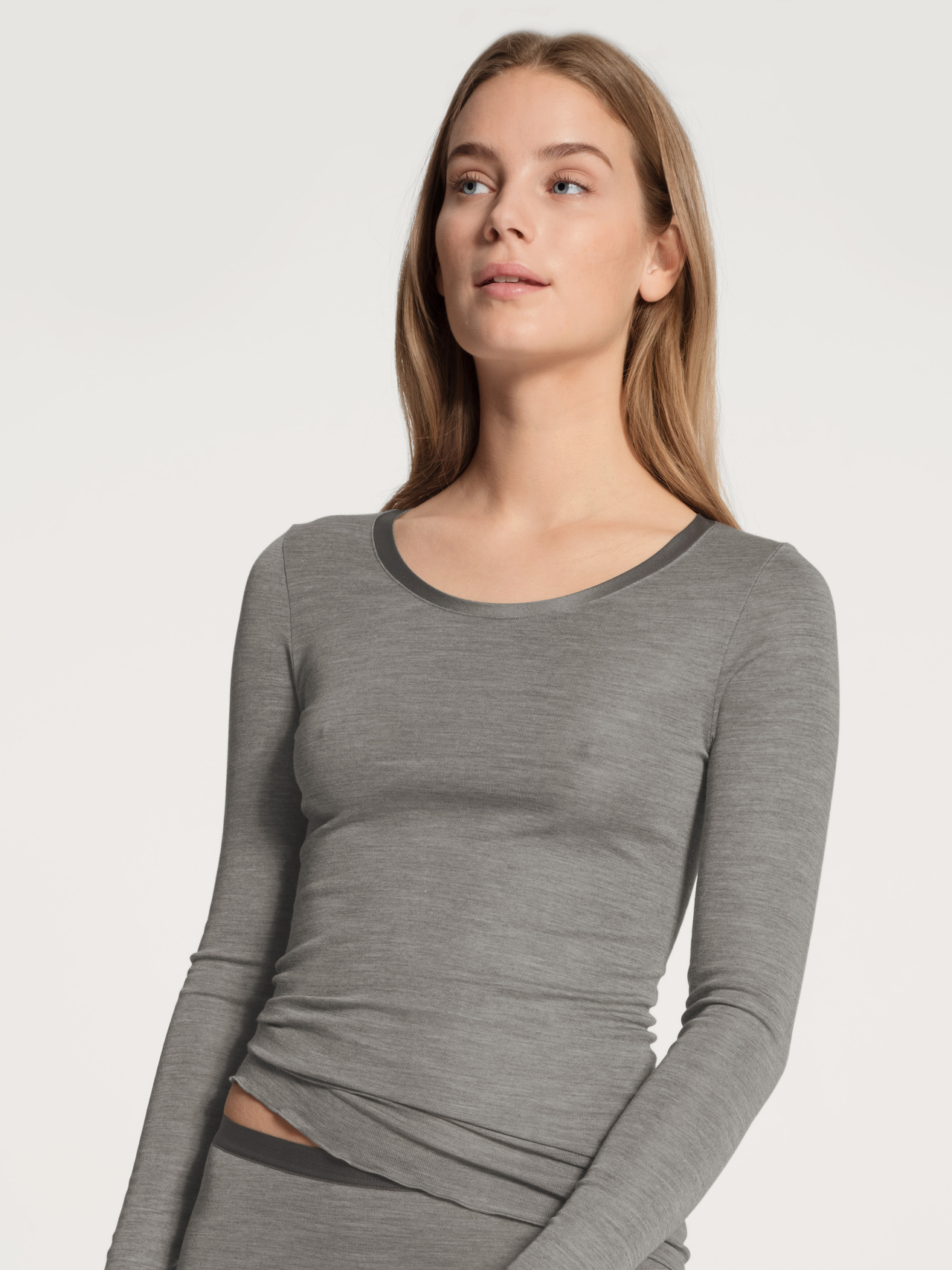 CALIDA True Confidence Shirt long sleeve for Women, L, Grey