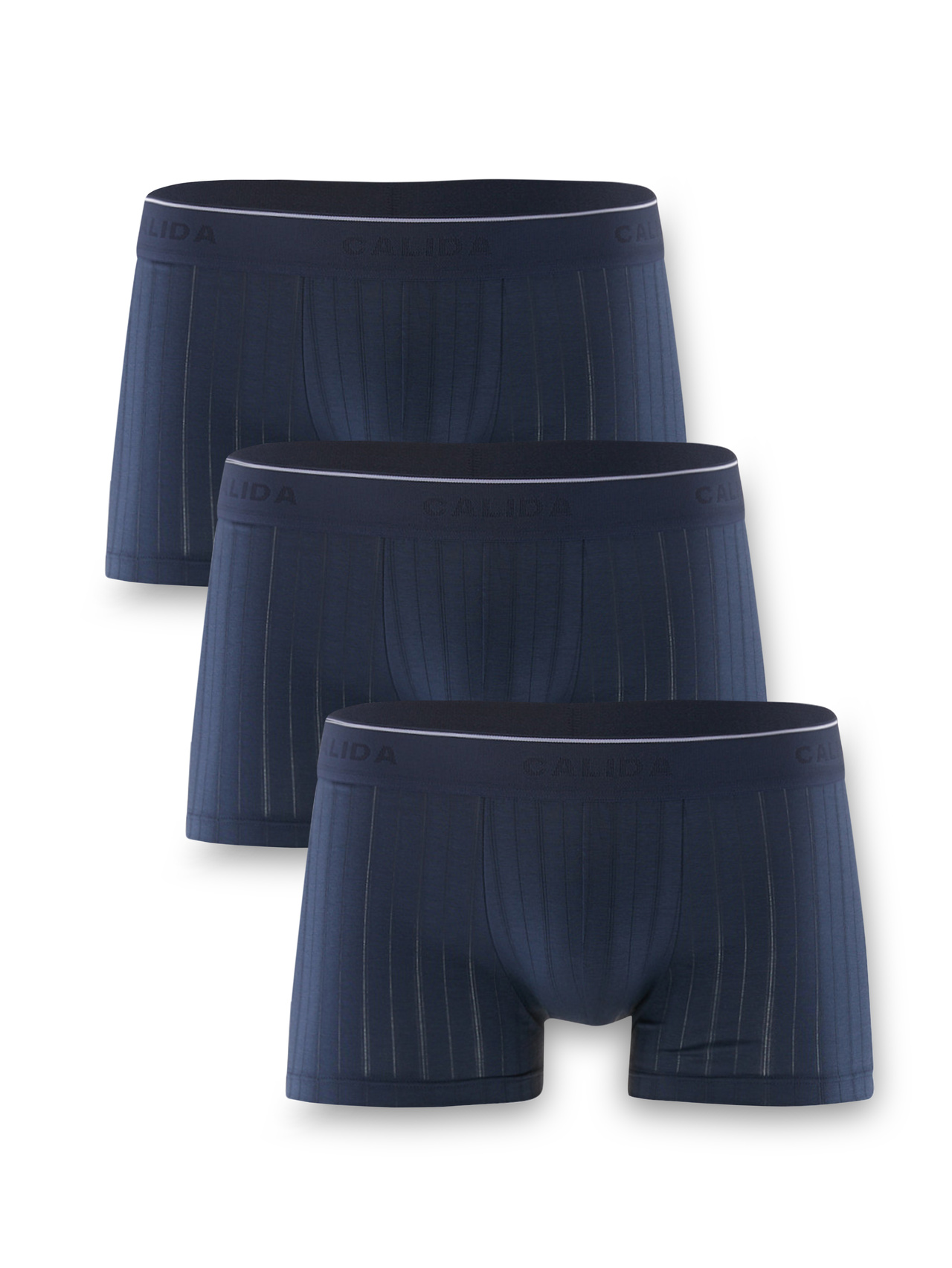 CALIDA Pure & Style Boxer Brief, 3er-Pack für Herren, L, Blau, Klimaanlage für darunter