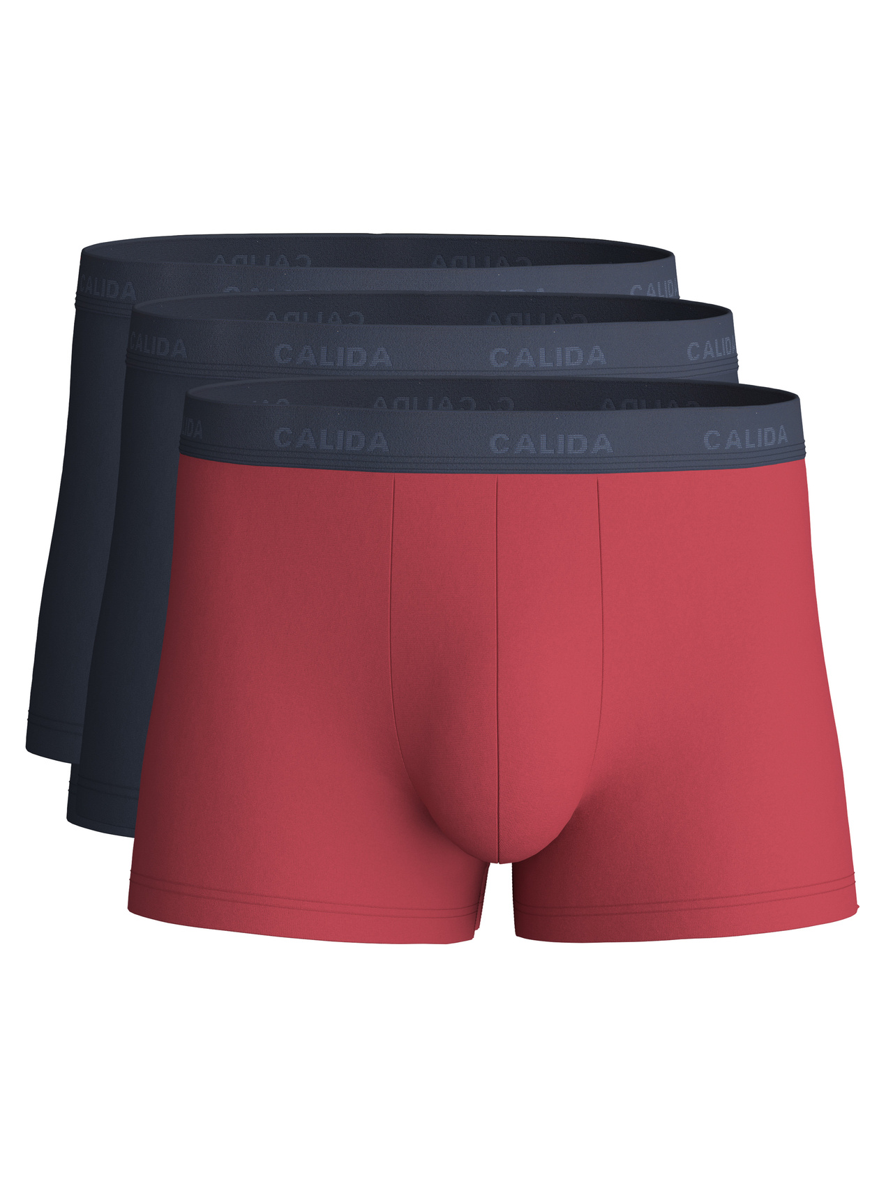 CALIDA Cotton Special Boxer Brief, 3er-Pack für Herren, S, Blau,Rot, Maskulin, hochwertig, klassisch
