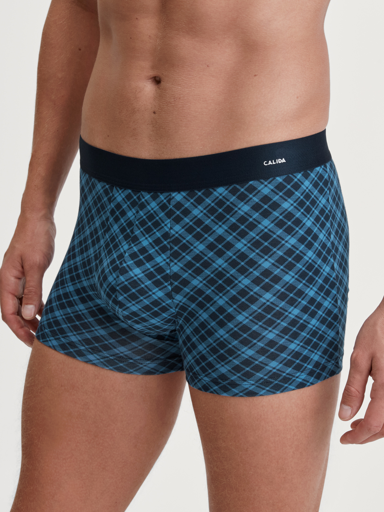 CALIDA Cotton Code Design Boxer Brief mit Softgummibund für Herren, XL, Blau, Origineller Print