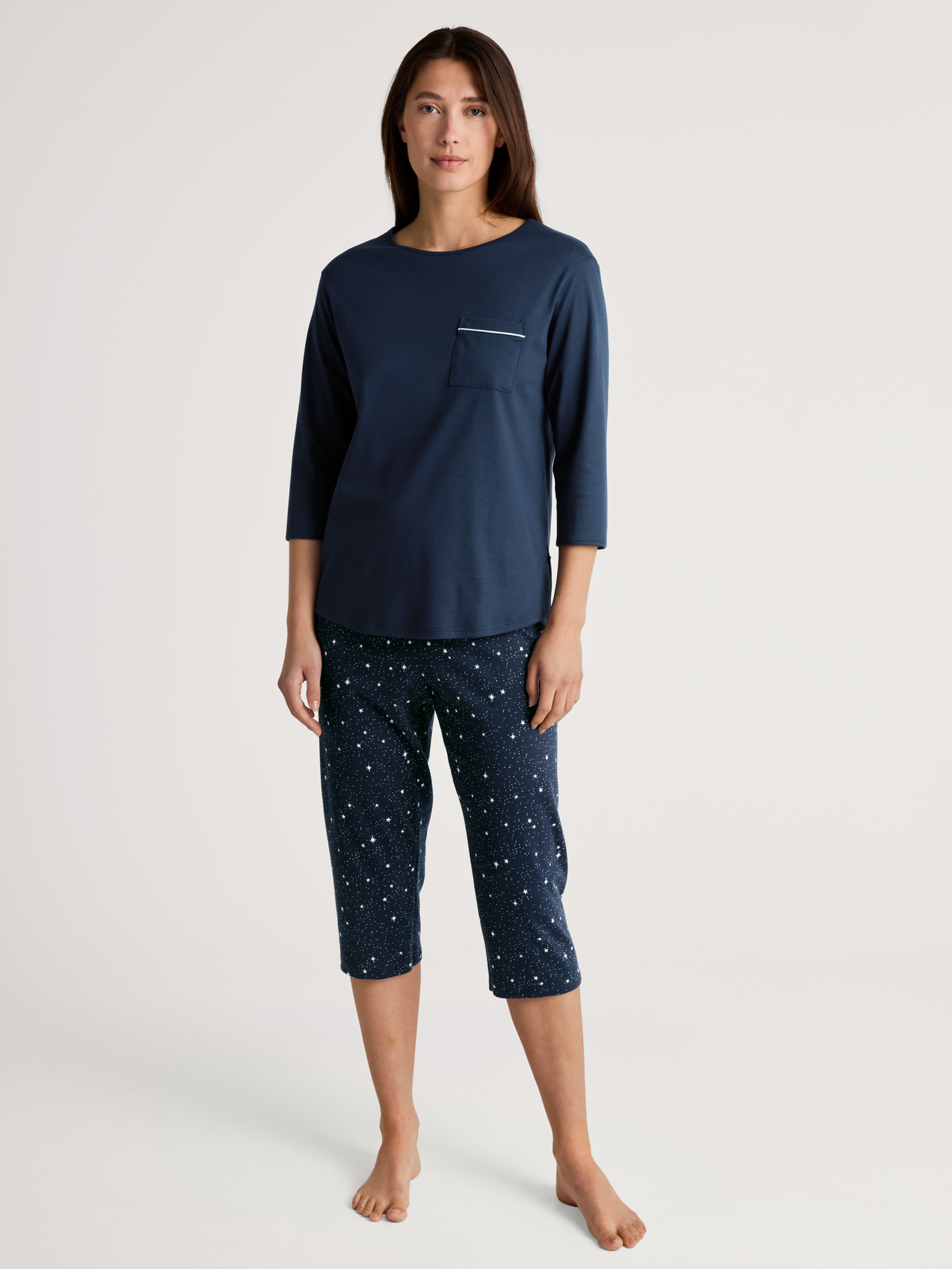 CALIDA Sweet Dreams 3/4 pyjama for Women, L, Blue