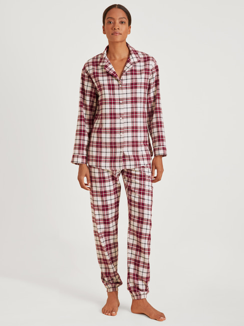 CALIDA Holiday Dreams Pyjama en flanelle, boutonné de bout en bout