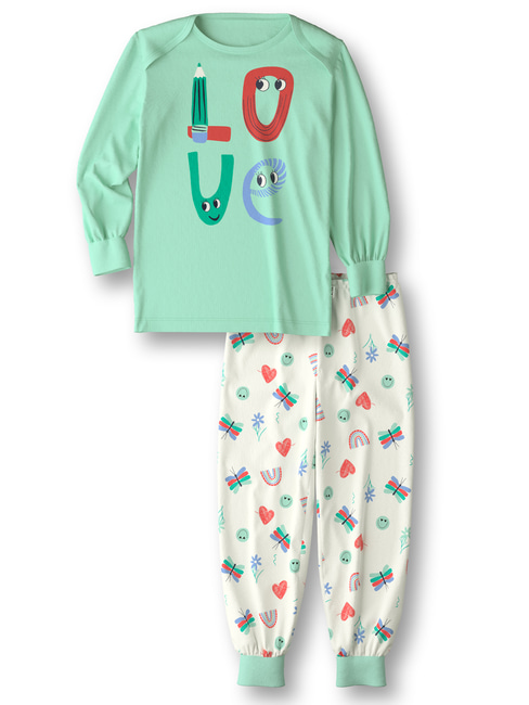 CALIDA Toddlers Doodle Pyjama avec bords élastiques