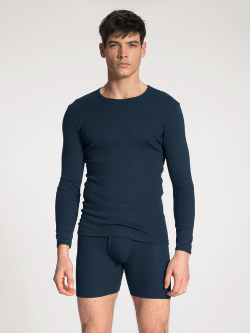 CALIDA Cotton 1:1 Shirt long sleeve blue